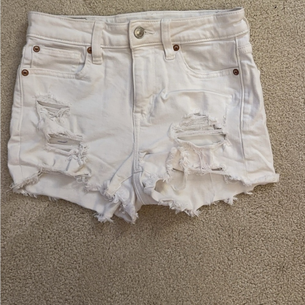 American Eagle White Denim Shorts Size 2